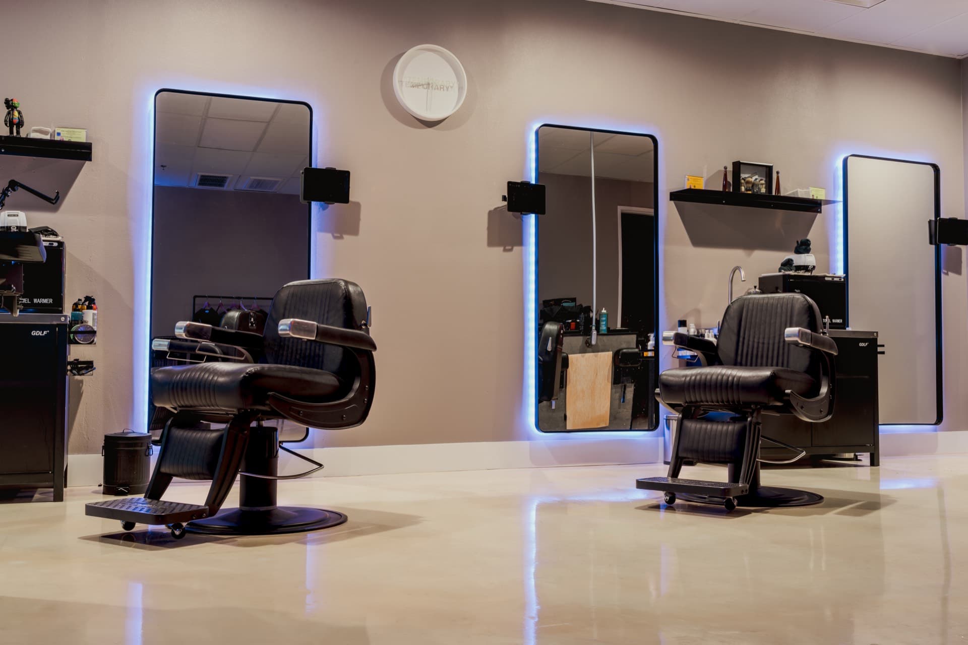 LXVE Studios barbershop interior at Hualapai and Twain near Summerlin Las Vegas